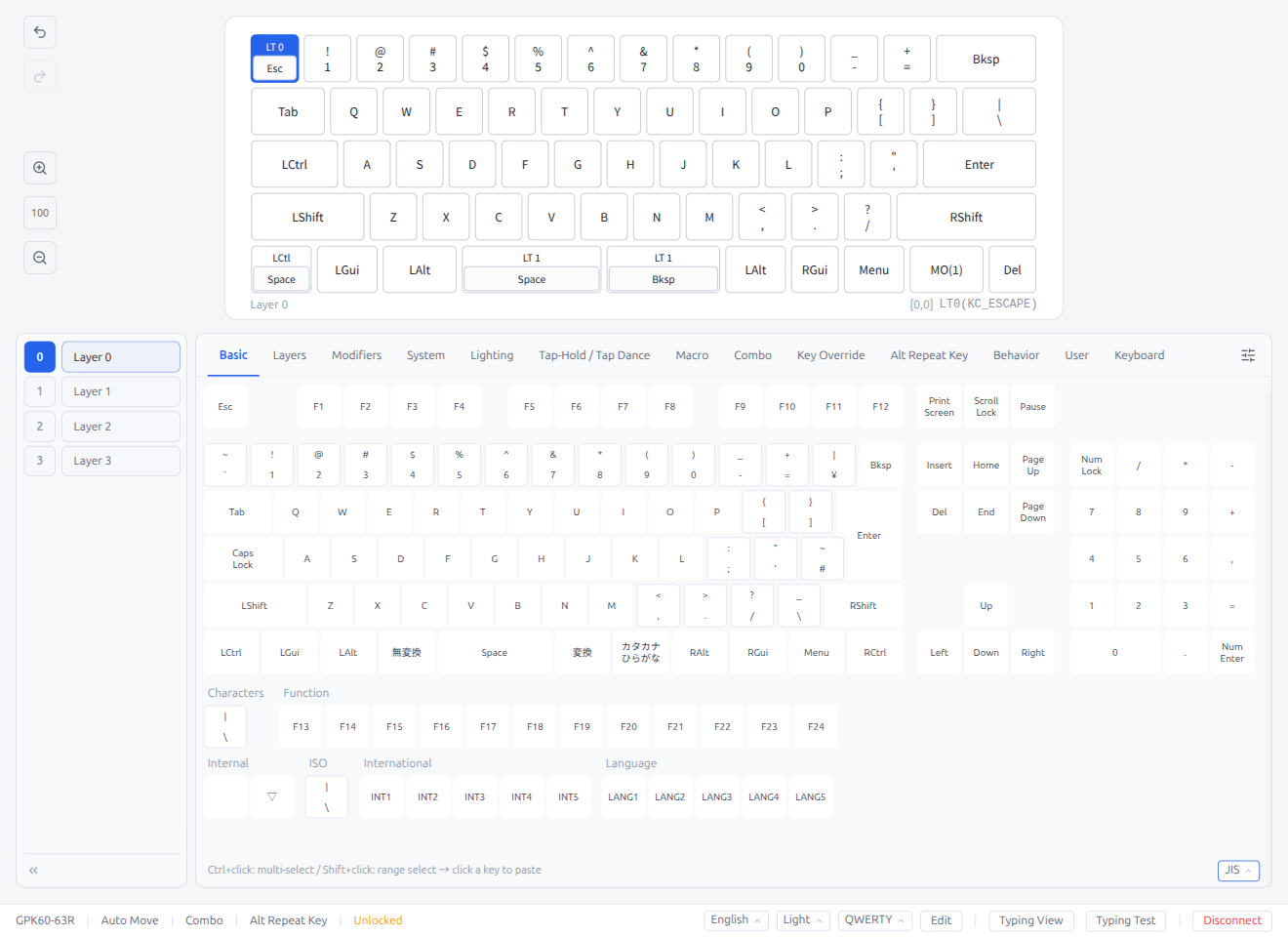 Basic Tab — JIS View