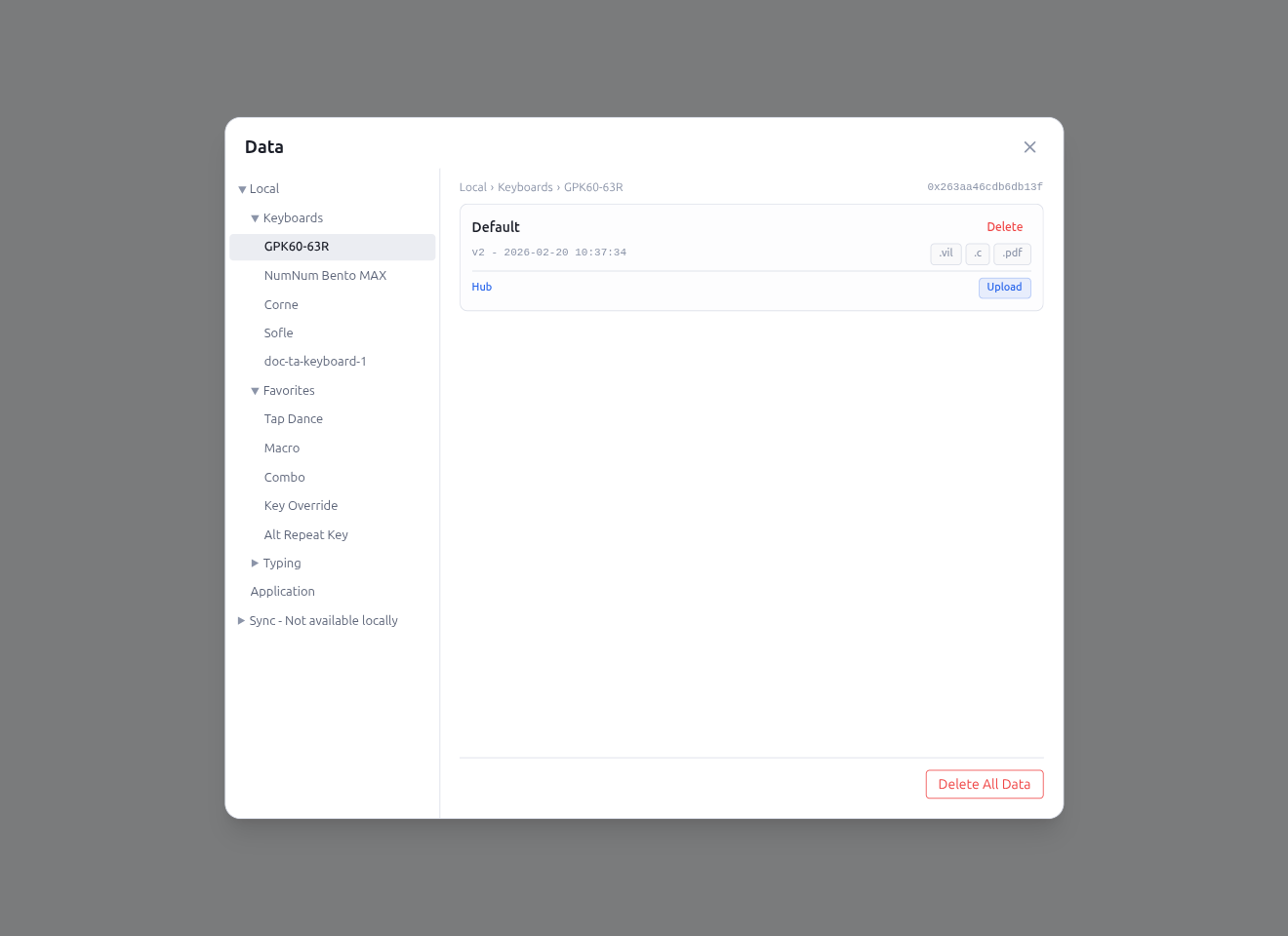 Data — Keyboard Saves