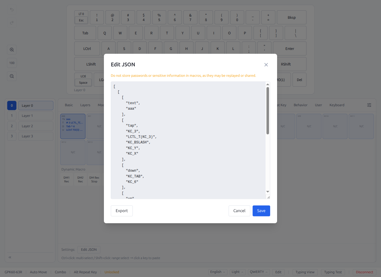 JSON Editor — Macro