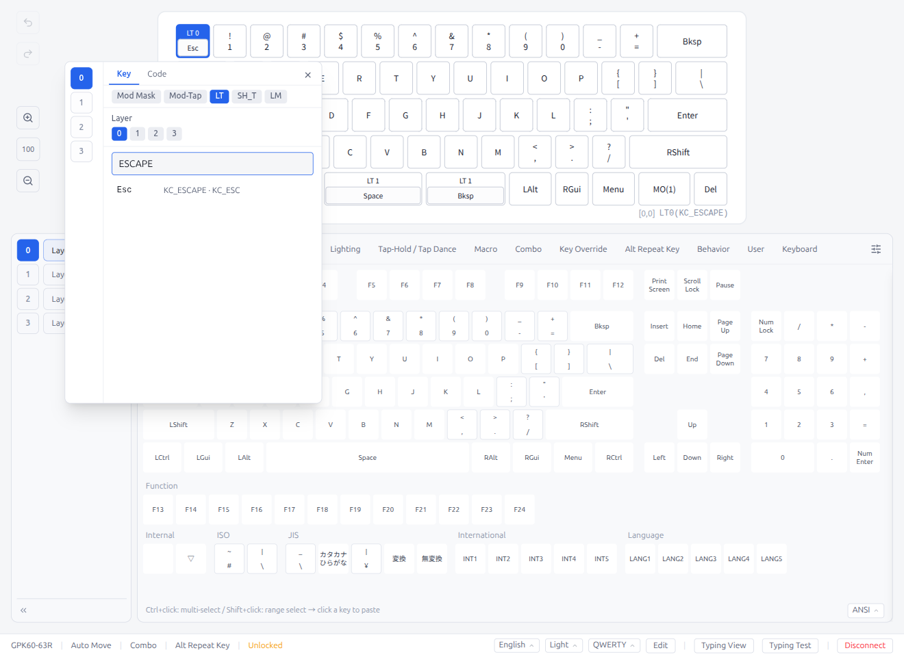 Key Popover — Key Tab