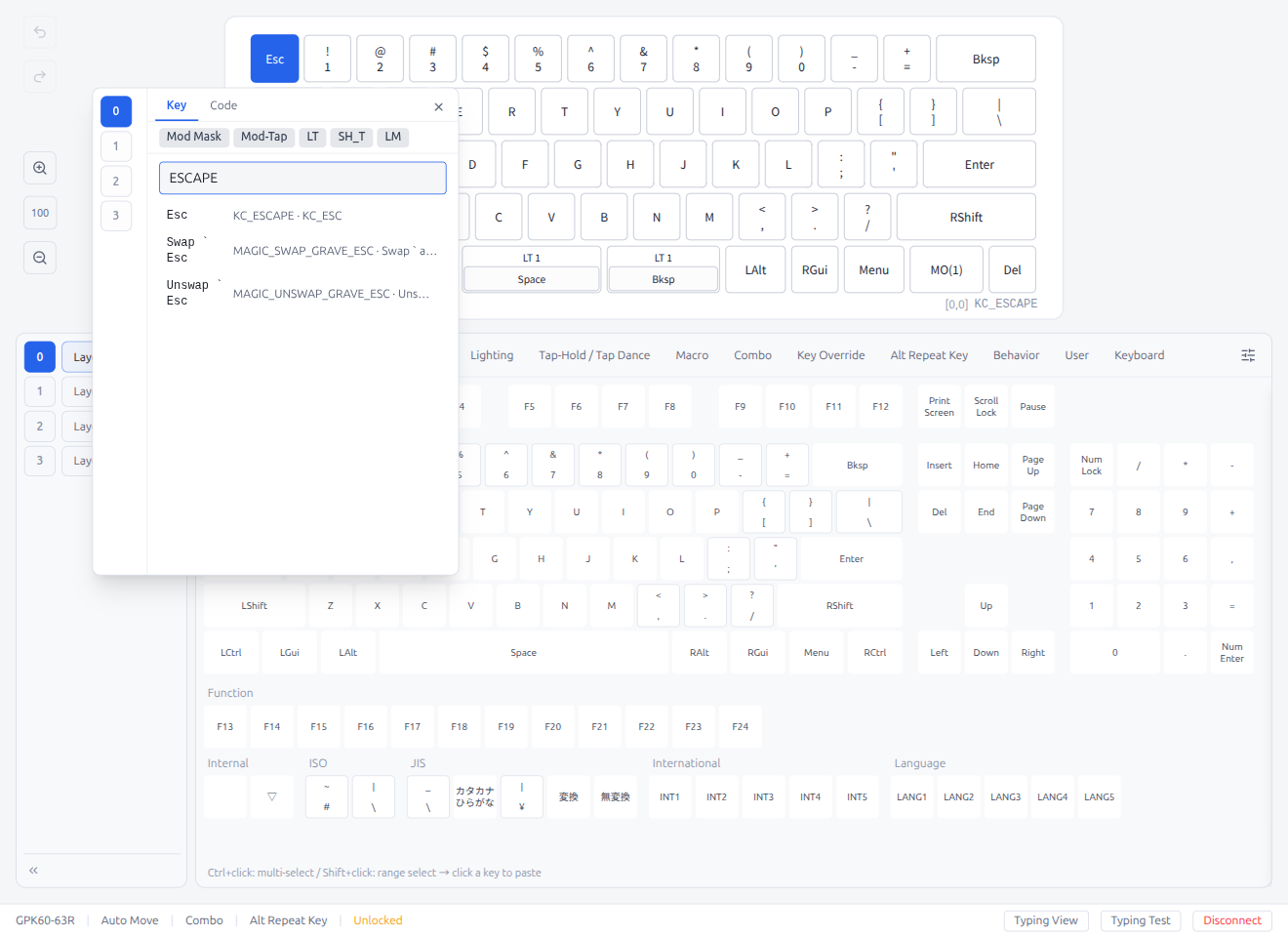 Key Popover — Layer Sidebar