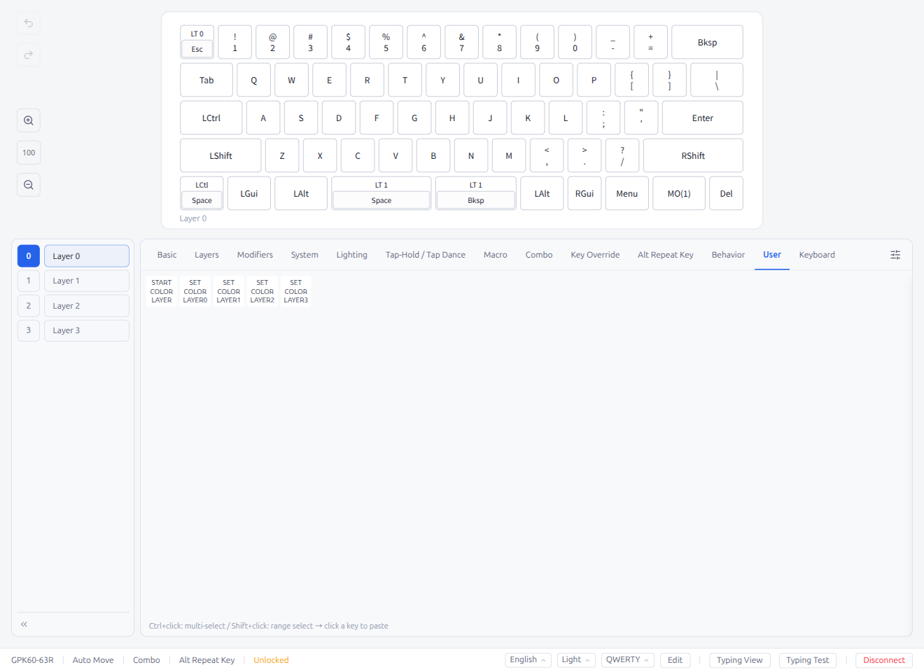 User Tab