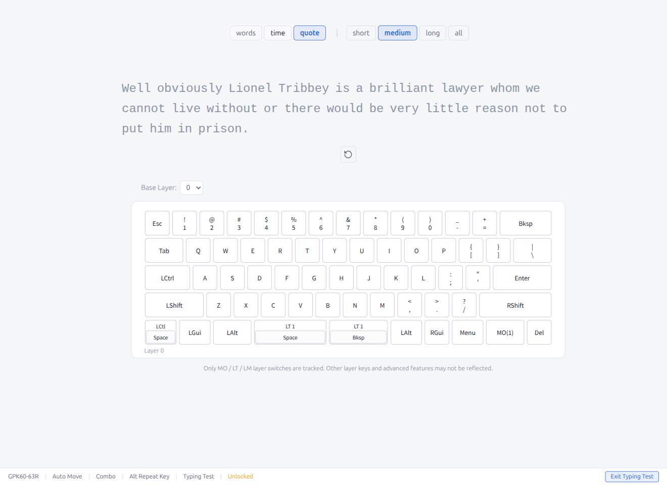 Typing Test — Quote Mode