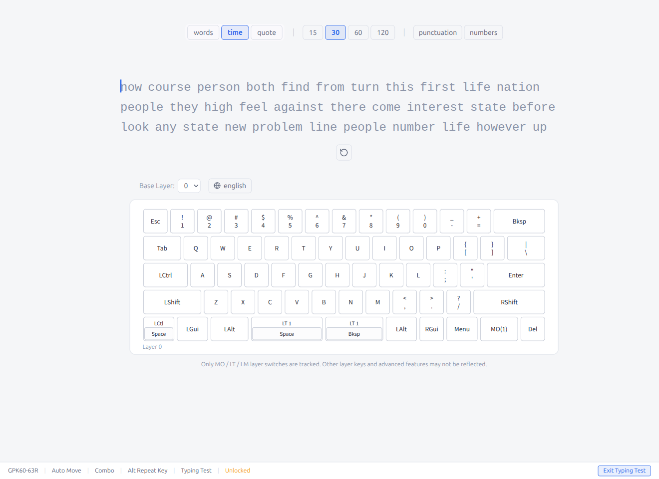 Typing Test — Time Mode